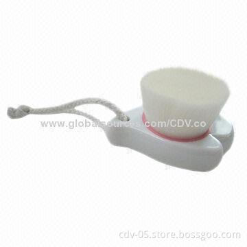 Facial makeup brushes, made of plastic ferrule and handle, with synthetic hair